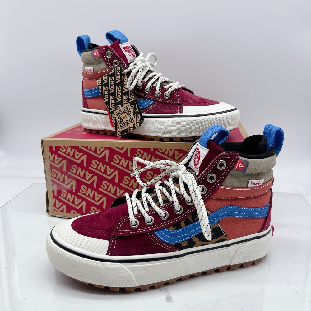 Vans SK8 HI MTE 2 Platform Sneakers Pomegranate Leopard Womens US 8 - RARE